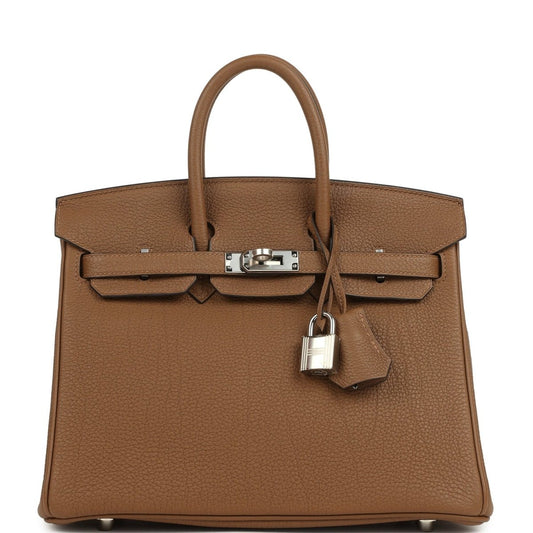 Hermes Birkin 25 Handbag Alezan Togo Leather Palladium Hardware - NEESTRA