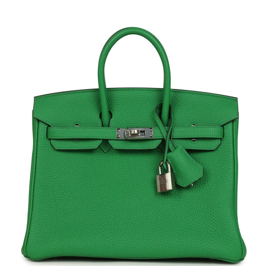 Hermes Birkin 25 Handbag Bambou Togo Leather Palladium Hardware - NEESTRA