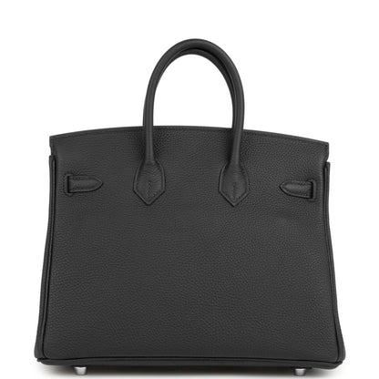 Hermes Birkin 25 Handbag Black Togo Leather Brushed Palladium Hardware - NEESTRA