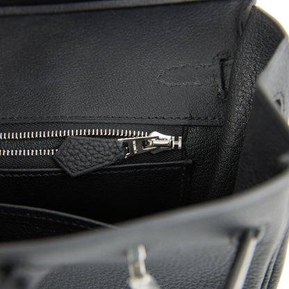 Hermes Birkin 25 Handbag Black Togo Leather Brushed Palladium Hardware - NEESTRA