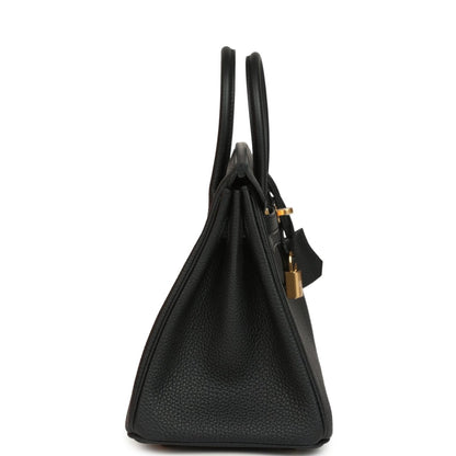 Hermes Birkin 25 Handbag Black Togo Leather Gold Hardware - NEESTRA