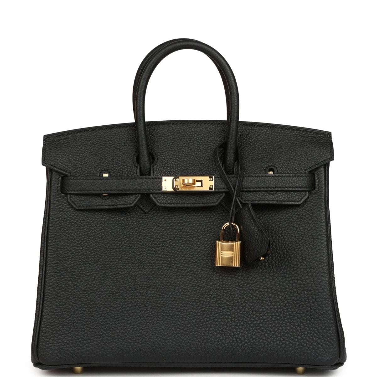 Hermes Birkin 25 Handbag Black Togo Leather Gold Hardware - NEESTRA
