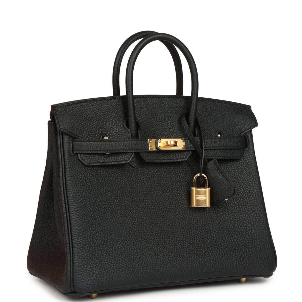Hermes Birkin 25 Handbag Black Togo Leather Gold Hardware - NEESTRA