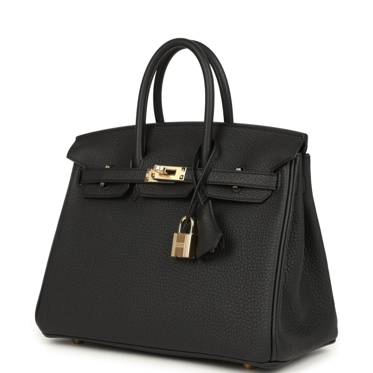 Hermes Birkin 25 Handbag Black Togo Leather Permabrass Hardware - NEESTRA