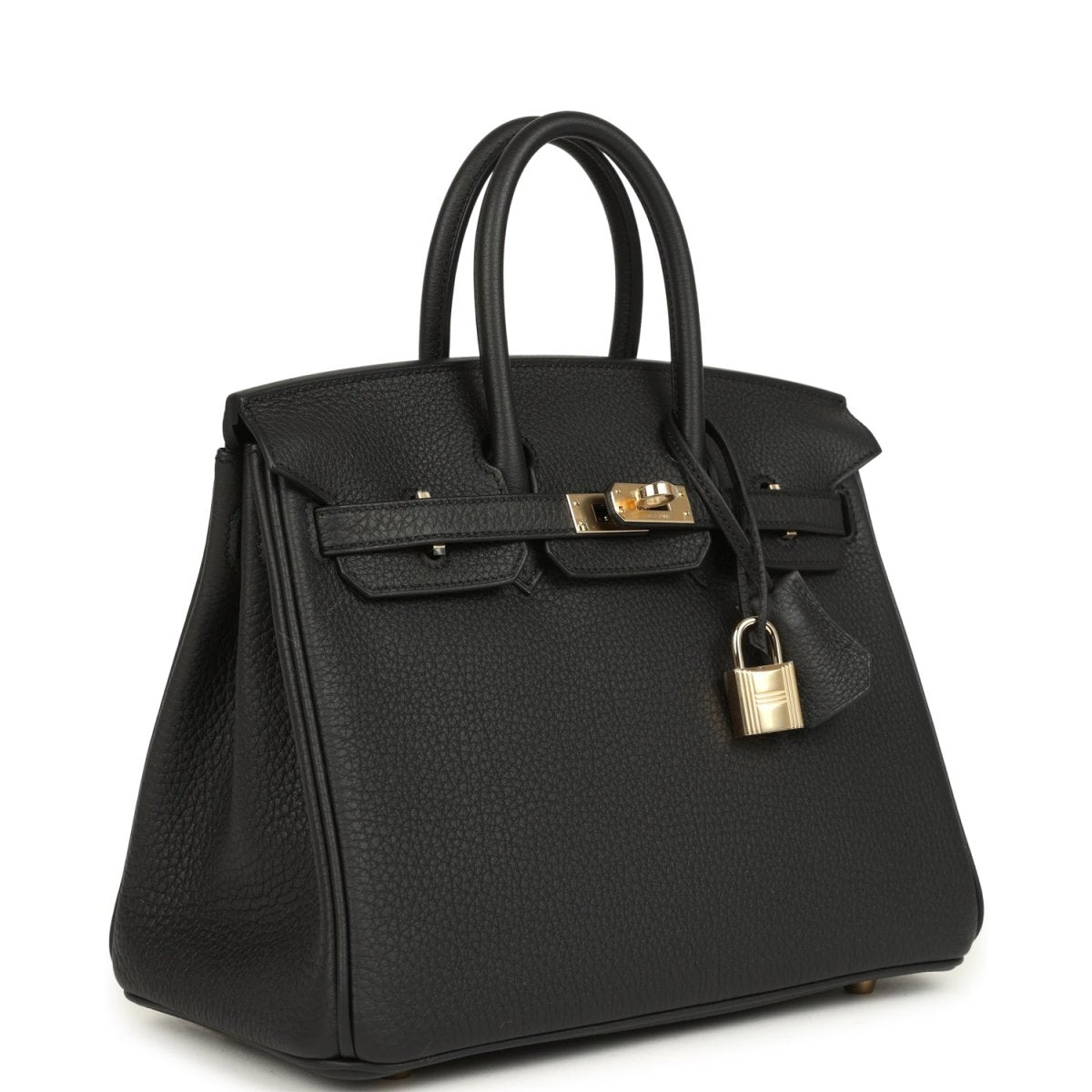 Hermes Birkin 25 Handbag Black Togo Leather Permabrass Hardware - NEESTRA
