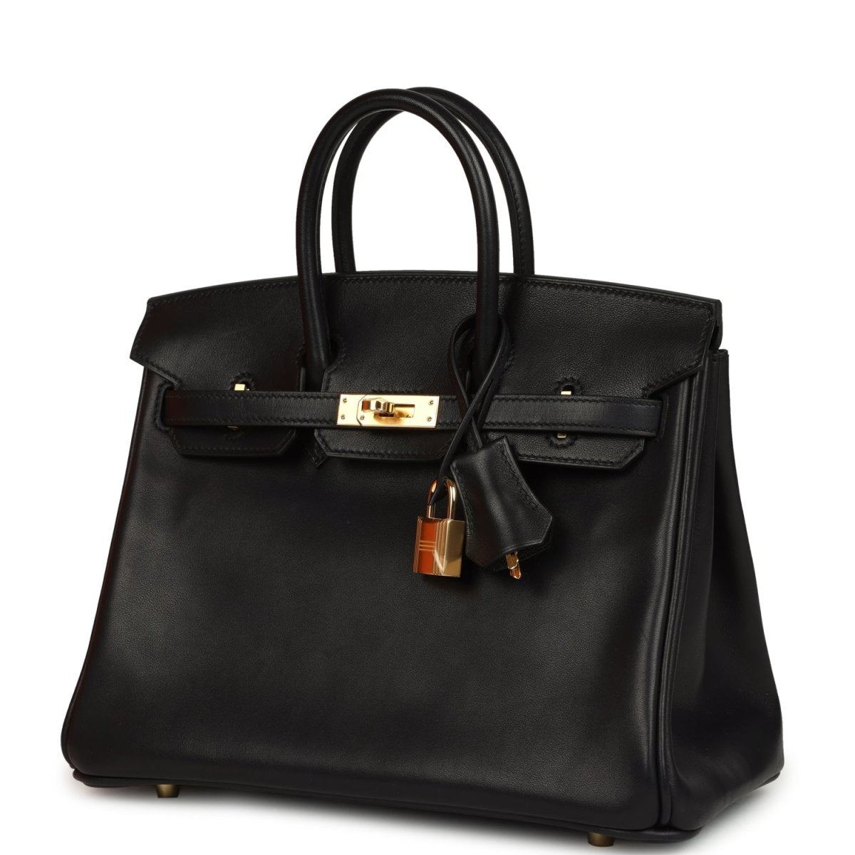 Hermes Birkin 25 Handbag Black Volupto Leather Gold Hardware - NEESTRA