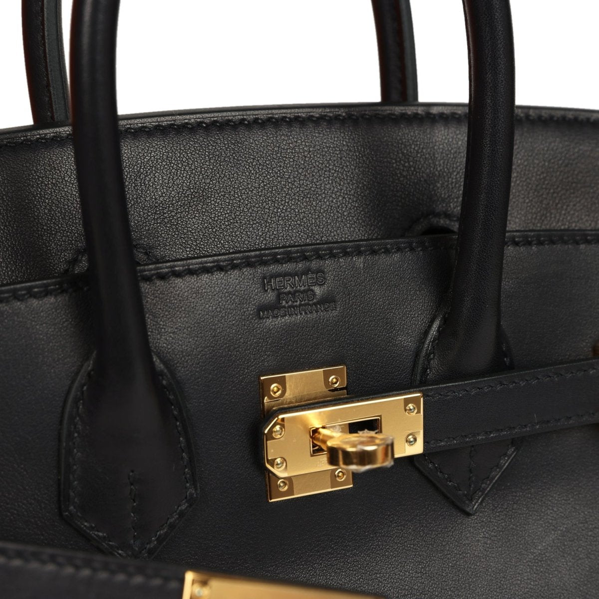 Hermes Birkin 25 Handbag Black Volupto Leather Gold Hardware - NEESTRA