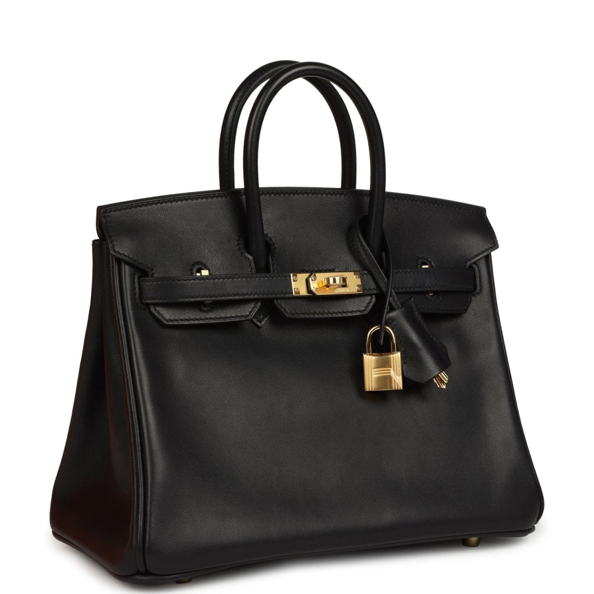 Hermes Birkin 25 Handbag Black Volupto Leather Gold Hardware - NEESTRA