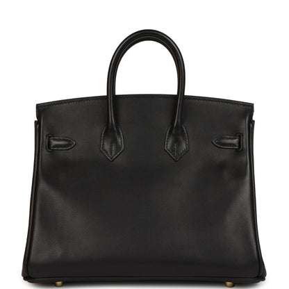 Hermes Birkin 25 Handbag Black Volupto Leather Gold Hardware - NEESTRA