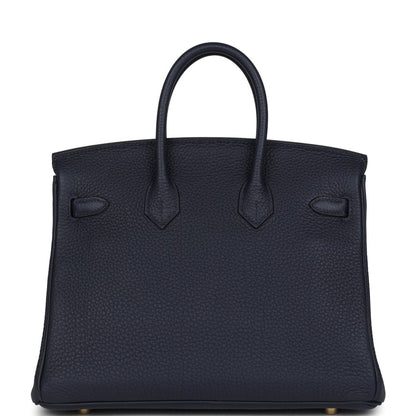 Hermes Birkin 25 Handbag Bleu Nuit Togo Gold Hardware - NEESTRA