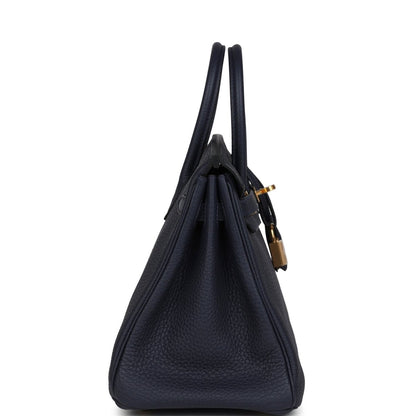 Hermes Birkin 25 Handbag Bleu Nuit Togo Gold Hardware - NEESTRA