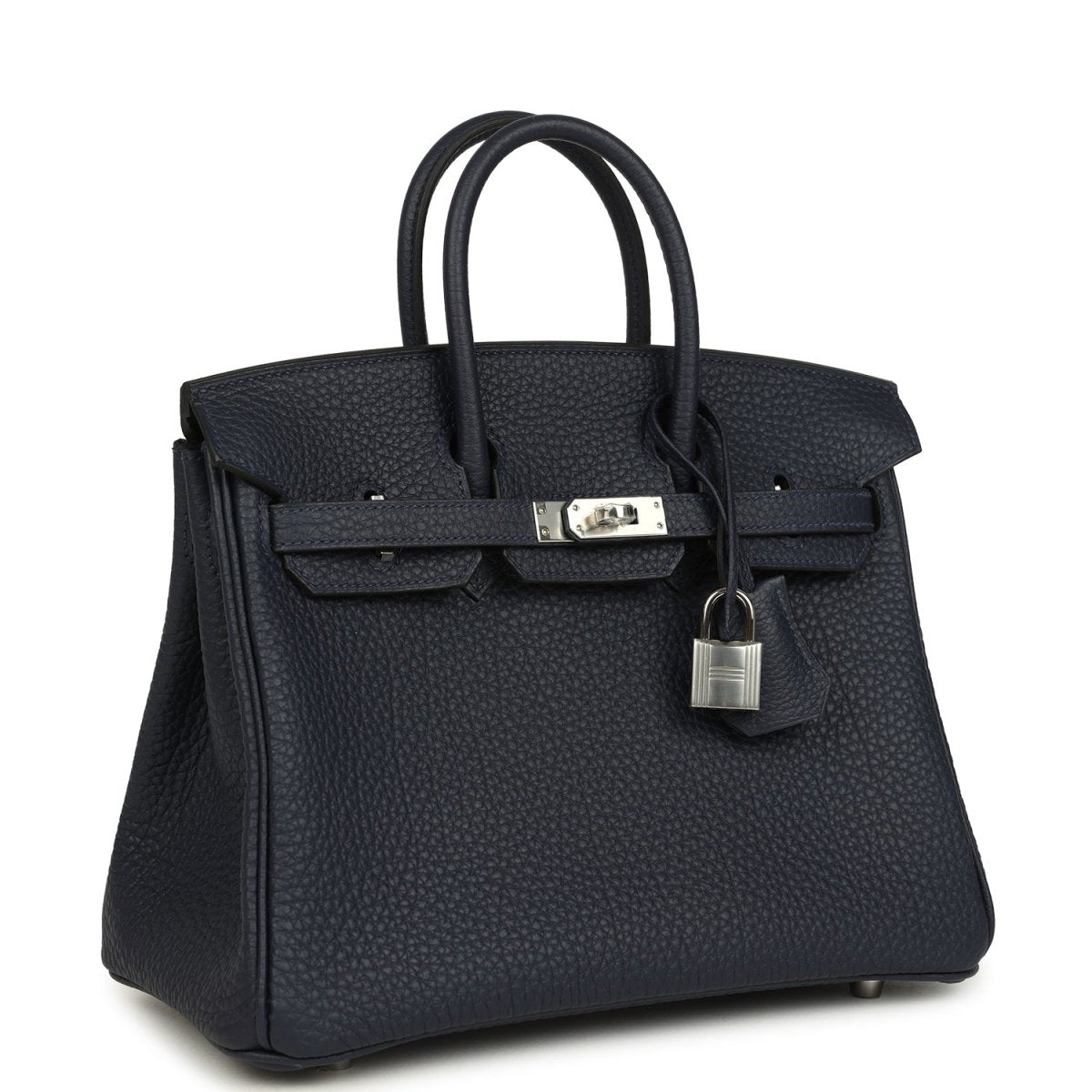 Hermes Birkin 25 Handbag Bleu Nuit Togo Palladium Hardware - NEESTRA
