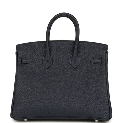 Hermes Birkin 25 Handbag Bleu Nuit Togo Palladium Hardware - NEESTRA