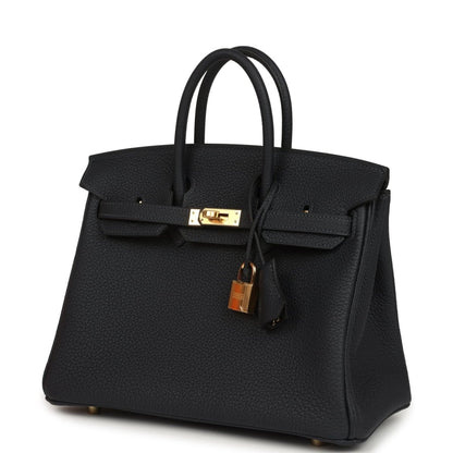 Hermes Birkin 25 Handbag Caban Togo Leather Gold Hardware - NEESTRA