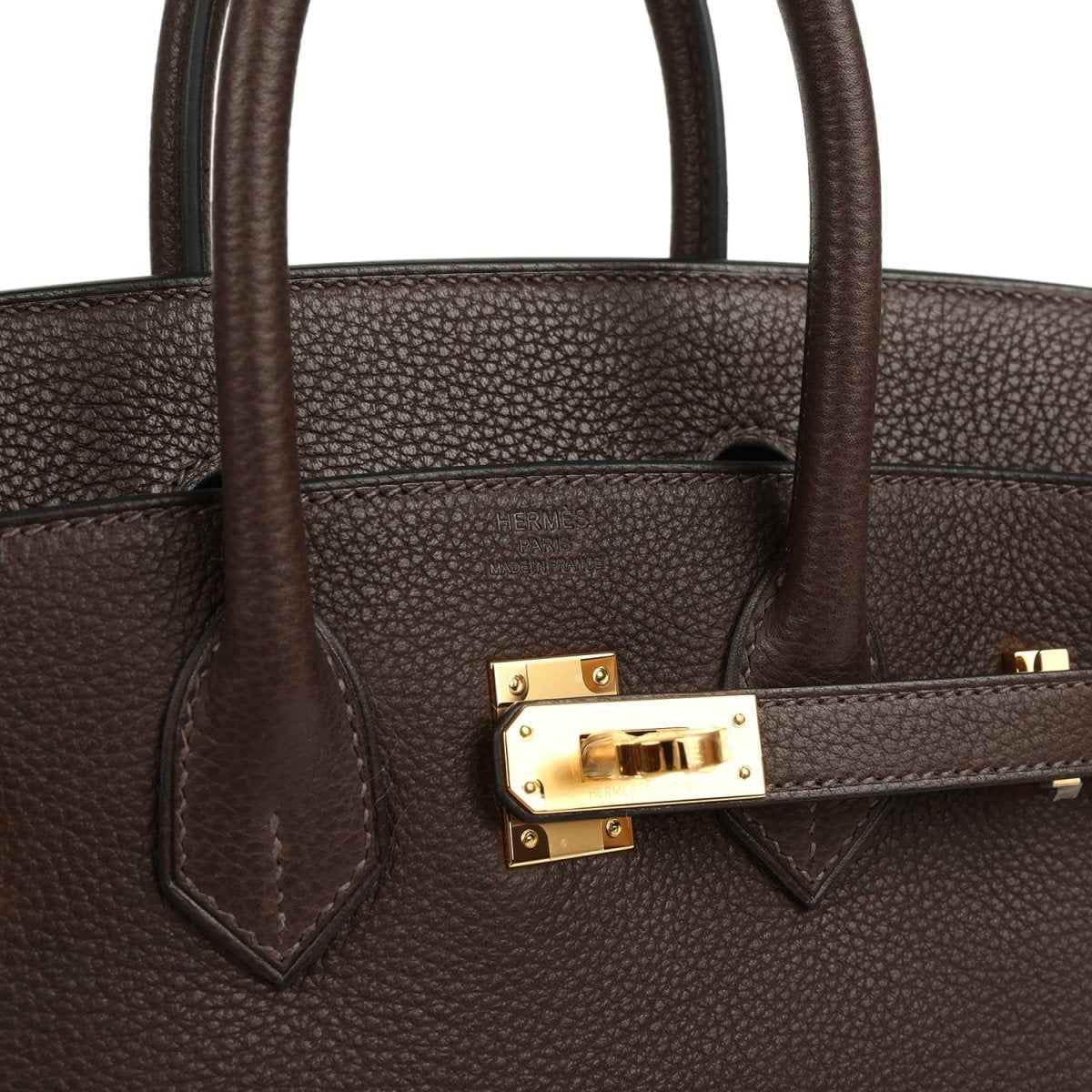 Hermes Birkin 25 Handbag Ebene Barenia Faubourg Gold Hardware - NEESTRA