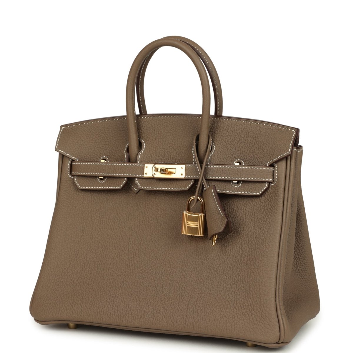 Hermes Birkin 25 Handbag Etoupe Togo Leather Gold Hardware - NEESTRA