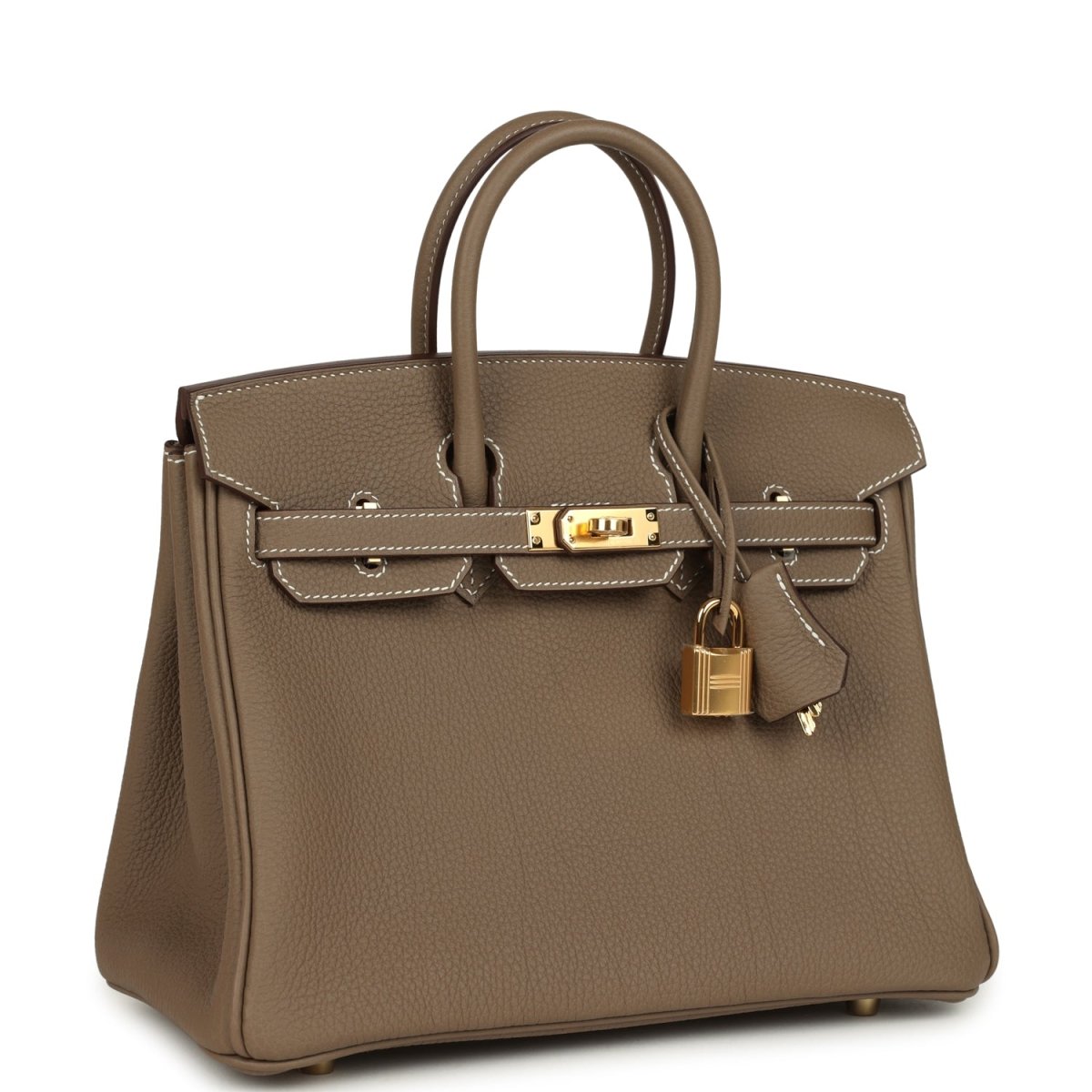 Hermes Birkin 25 Handbag Etoupe Togo Leather Gold Hardware - NEESTRA
