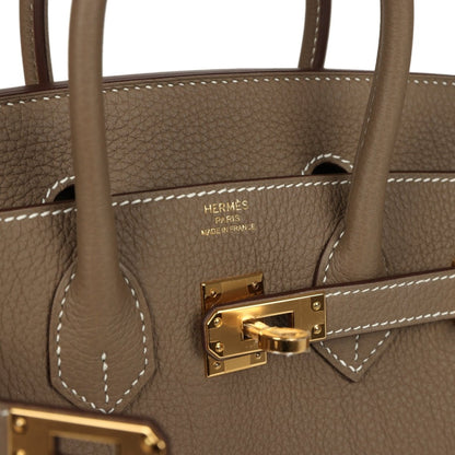 Hermes Birkin 25 Handbag Etoupe Togo Leather Gold Hardware - NEESTRA