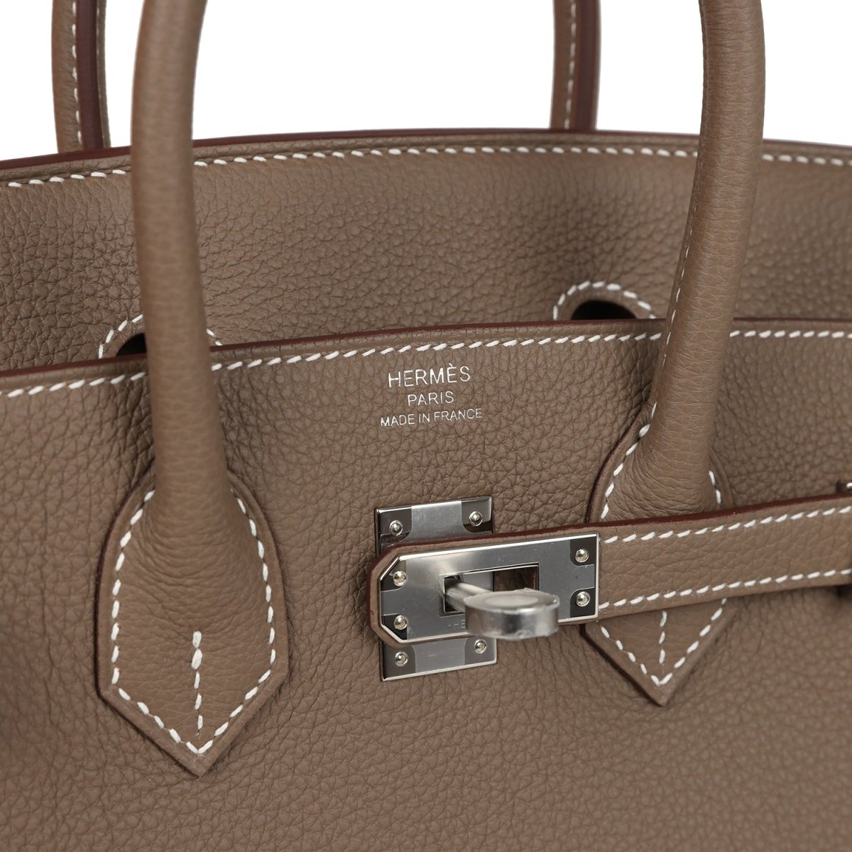 Hermes Birkin 25 Handbag Etoupe Togo Leather Palladium Hardware - NEESTRA