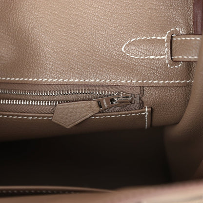 Hermes Birkin 25 Handbag Etoupe Togo Leather Palladium Hardware - NEESTRA