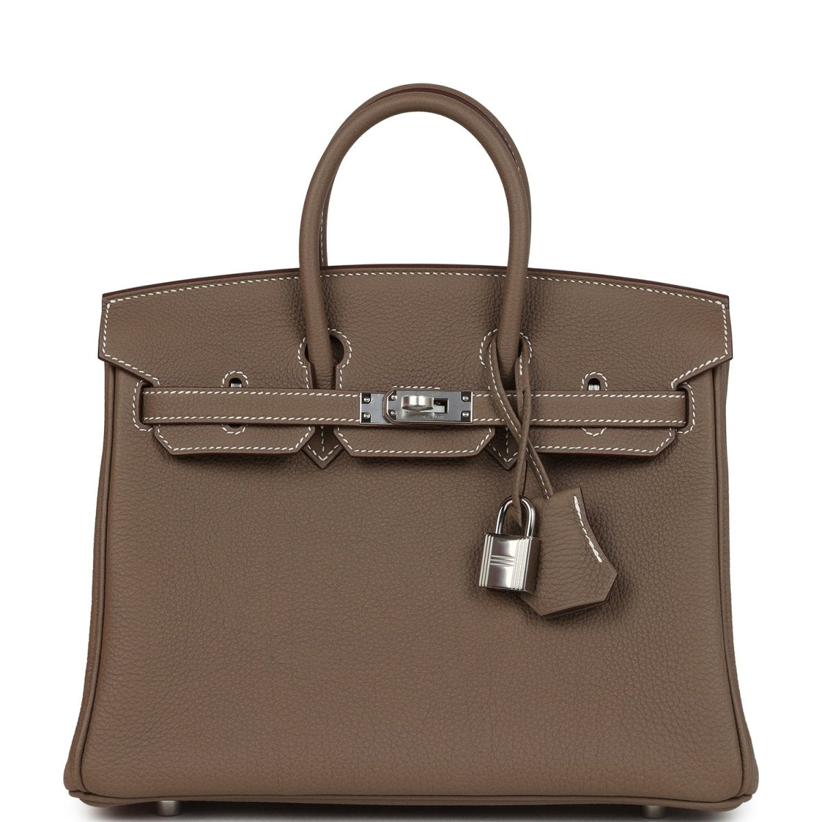 Hermes Birkin 25 Handbag Etoupe Togo Leather Palladium Hardware - NEESTRA