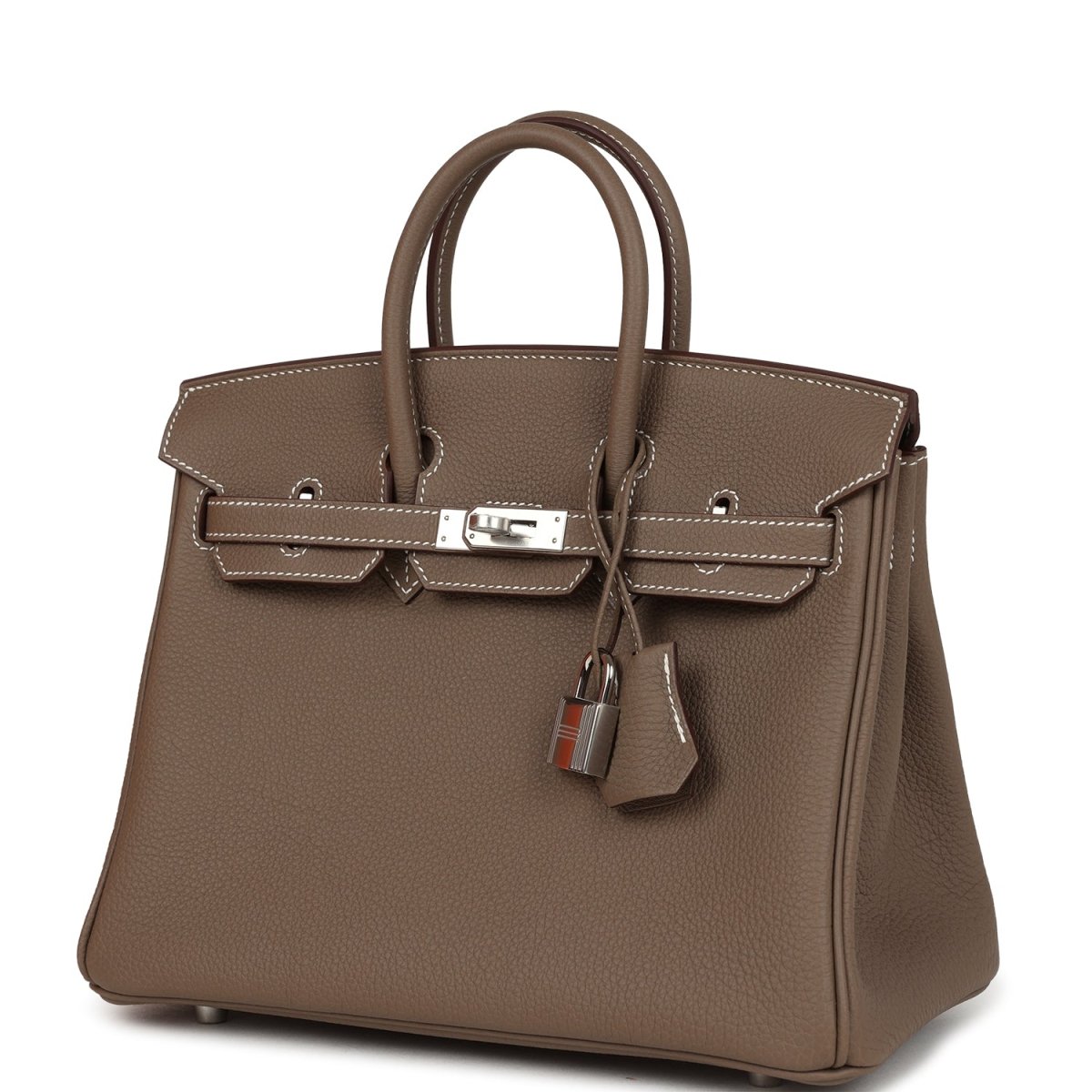 Hermes Birkin 25 Handbag Etoupe Togo Leather Palladium Hardware - NEESTRA