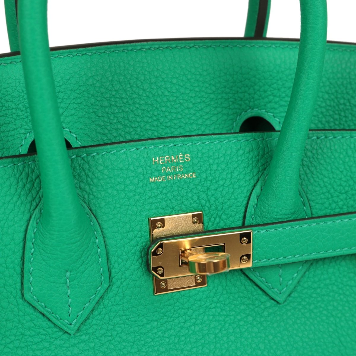 Hermes Birkin 25 Handbag Menthe Togo Gold Hardware - NEESTRA