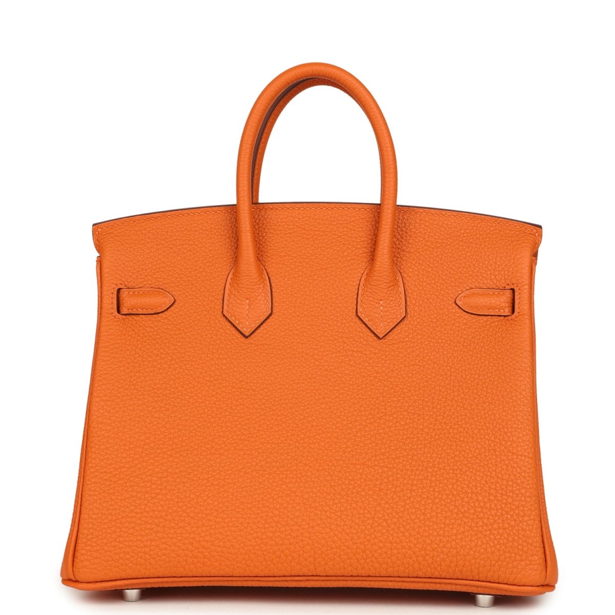 Hermes Birkin 25 Handbag Orange Minium Togo Leather Palladium Hardware - NEESTRA