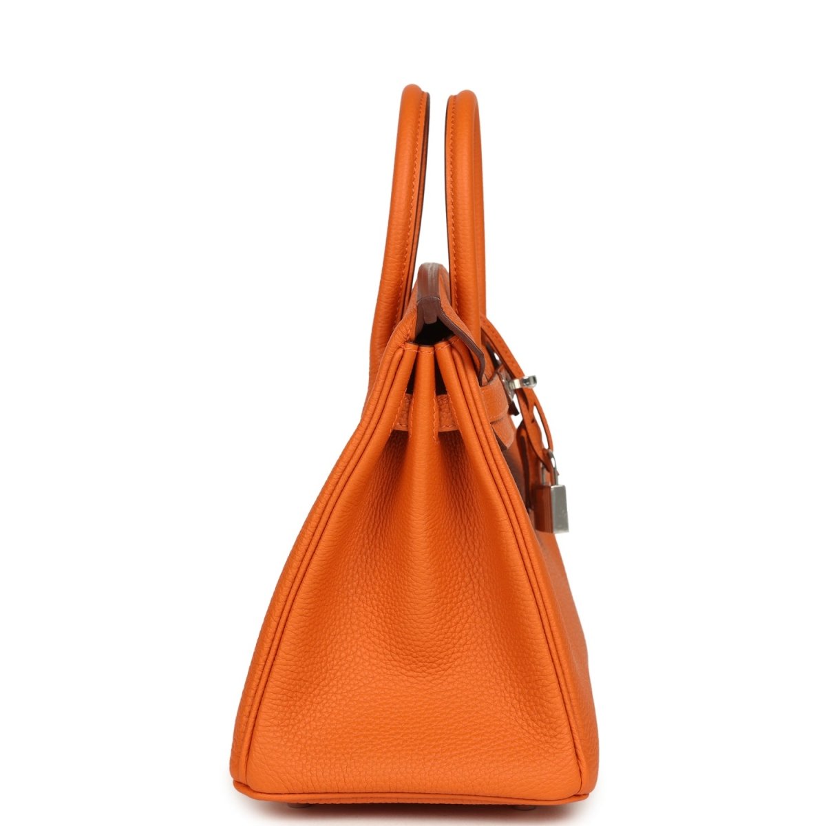 Hermes Birkin 25 Handbag Orange Minium Togo Leather Palladium Hardware - NEESTRA