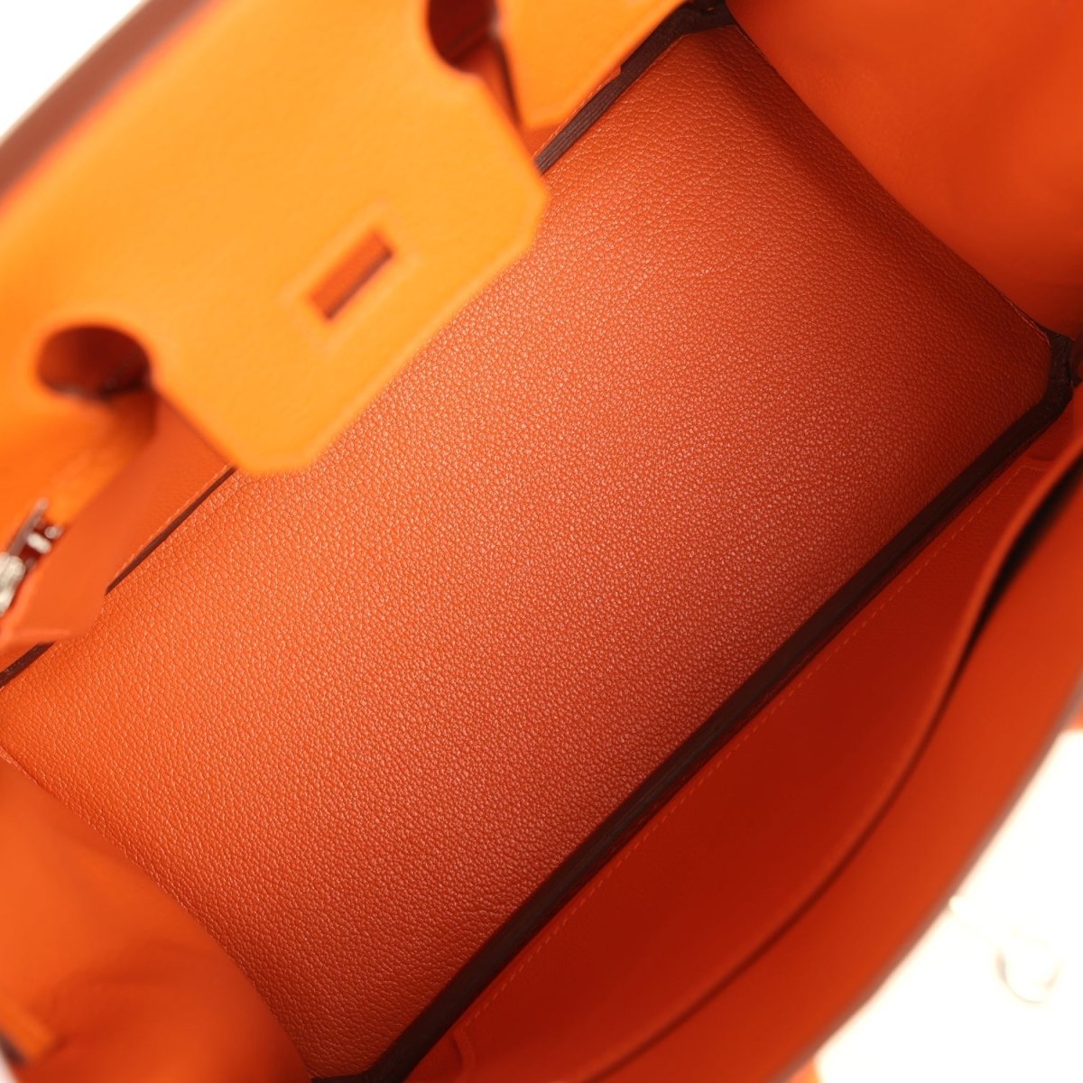 Hermes Birkin 25 Handbag Orange Minium Togo Leather Palladium Hardware - NEESTRA