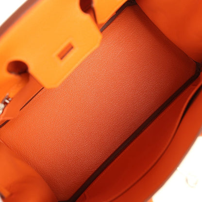 Hermes Birkin 25 Handbag Orange Minium Togo Leather Palladium Hardware - NEESTRA