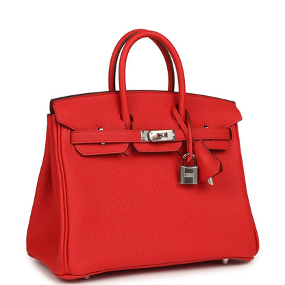 Hermes Birkin 25 Handbag Rouge de Coeur Togo Palladium Hardware - NEESTRA