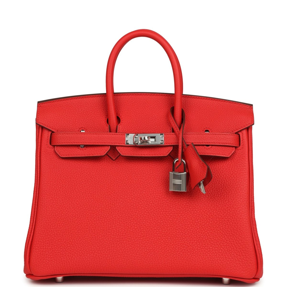 Hermes Birkin 25 Handbag Rouge de Coeur Togo Palladium Hardware - NEESTRA