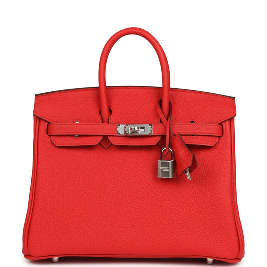 Hermes Birkin 25 Handbag Rouge de Coeur Togo Palladium Hardware - NEESTRA