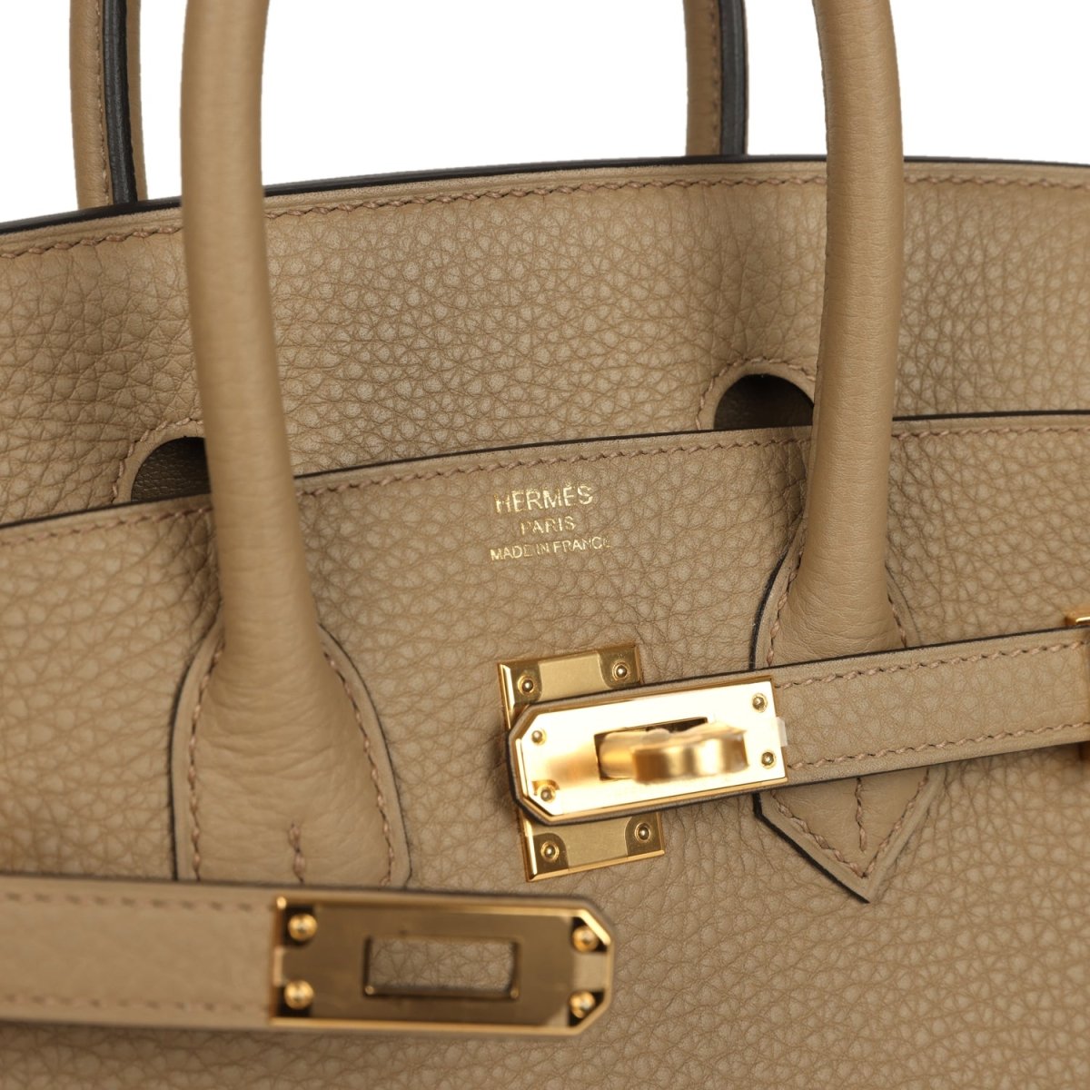 Hermes Birkin 25 Handbag Togo Leather Beige Marfa Gold Hardware - NEESTRA