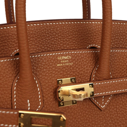 Hermes Birkin 25 Handbag Togo Leather Gold Hardware - NEESTRA
