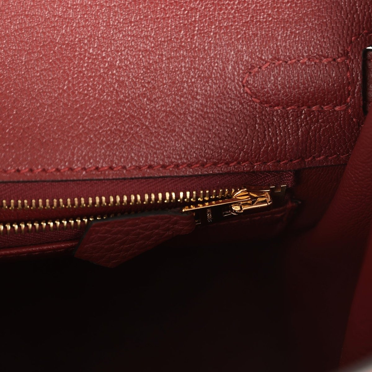 Hermes Birkin 25 Handbag Togo Leather Gold Hardware Rouge H - NEESTRA
