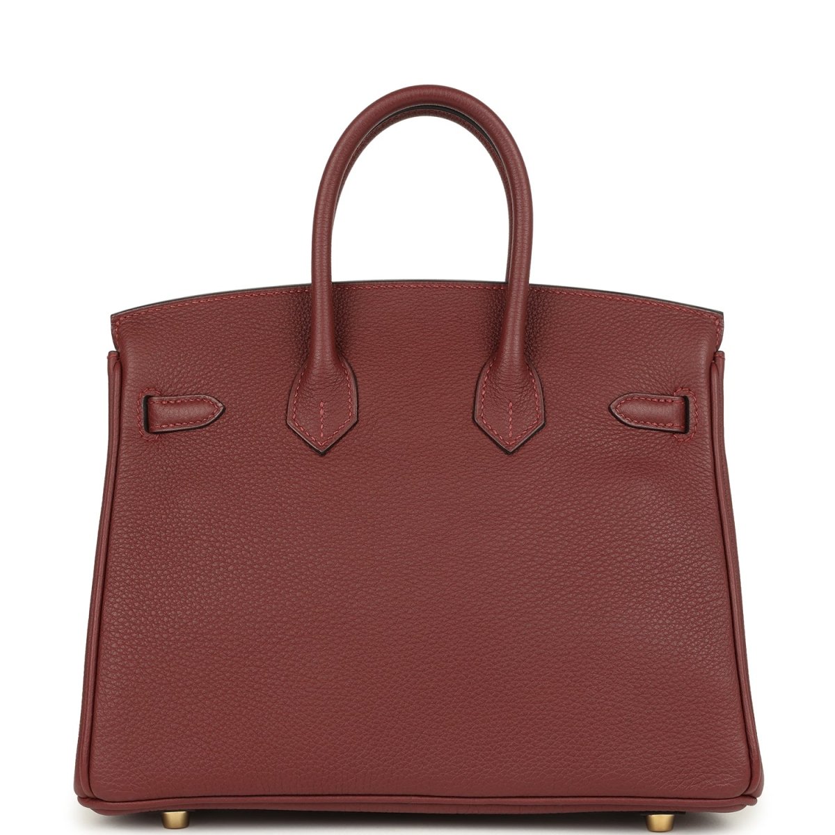 Hermes Birkin 25 Handbag Togo Leather Gold Hardware Rouge H - NEESTRA