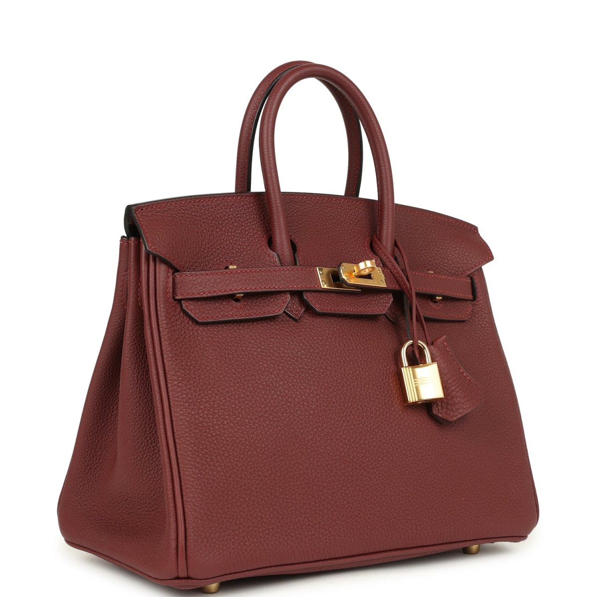 Hermes Birkin 25 Handbag Togo Leather Gold Hardware Rouge H - NEESTRA