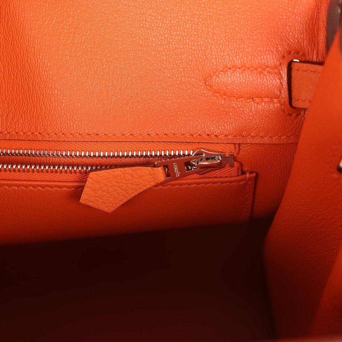 Hermes Birkin 25 Handbag Togo Leather Orange Palladium Hardware - NEESTRA
