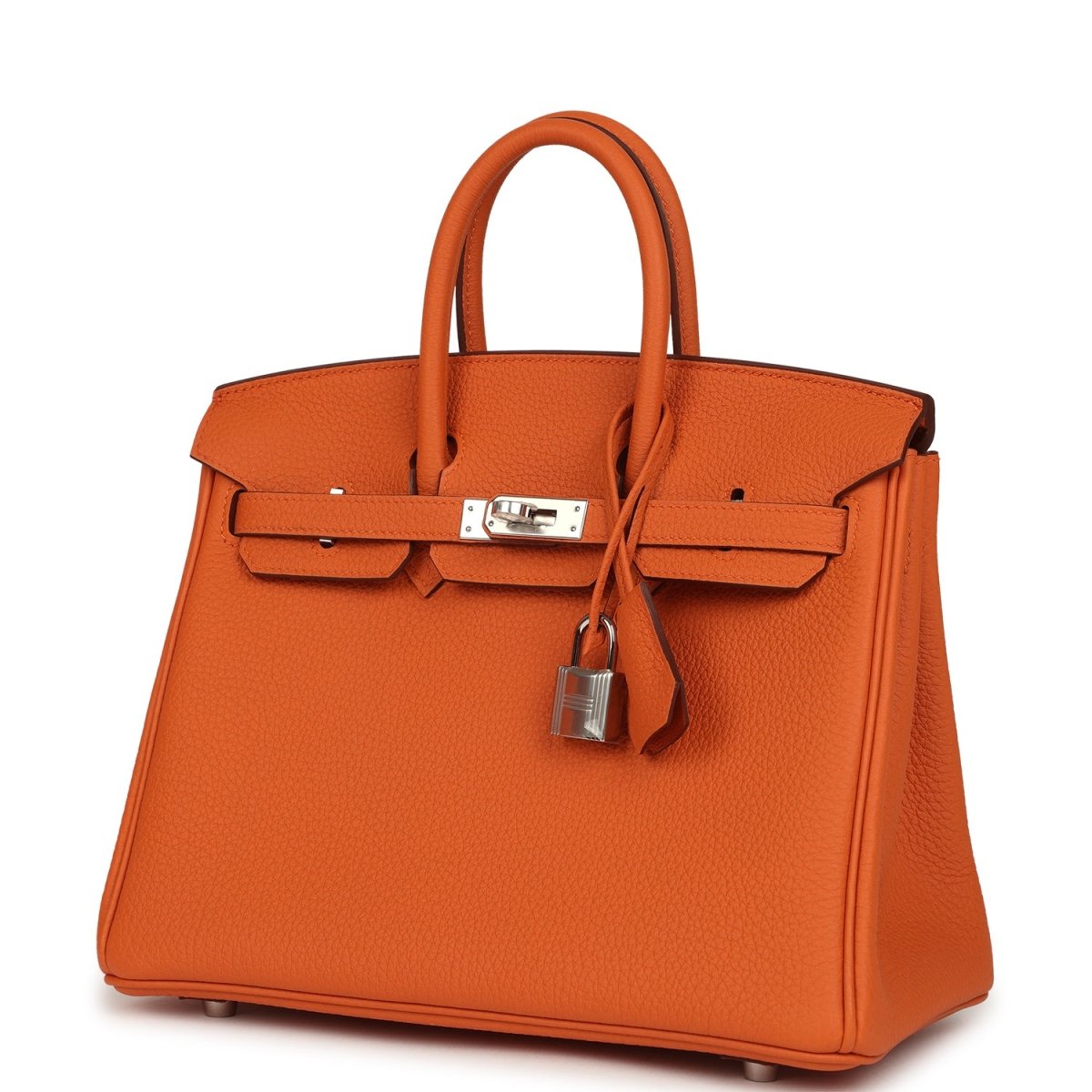 Hermes Birkin 25 Handbag Togo Leather Orange Palladium Hardware - NEESTRA