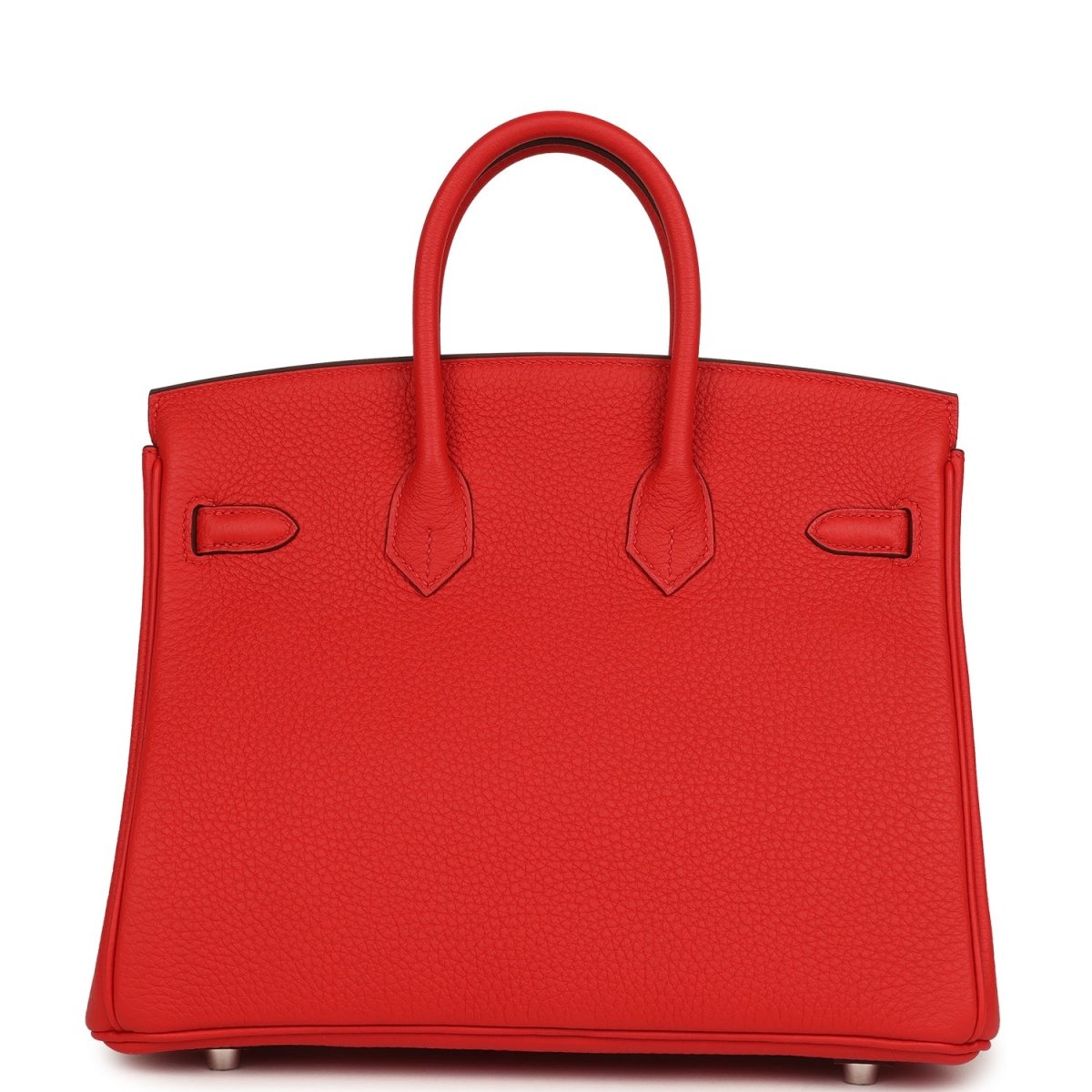 Hermes Birkin 25 Handbag Togo Leather Rouge Radieux Palladium Hardware - NEESTRA