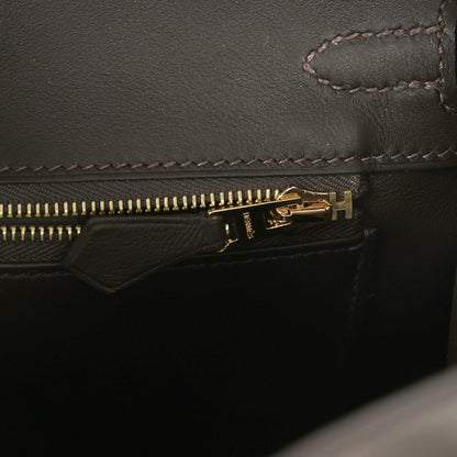 Hermes Birkin 25 Handbag Toile H Canvas Swift Leather Gold - NEESTRA