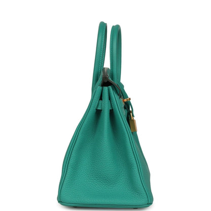 Hermes Birkin 25 Handbag Vert Verone Togo Gold Hardware - NEESTRA
