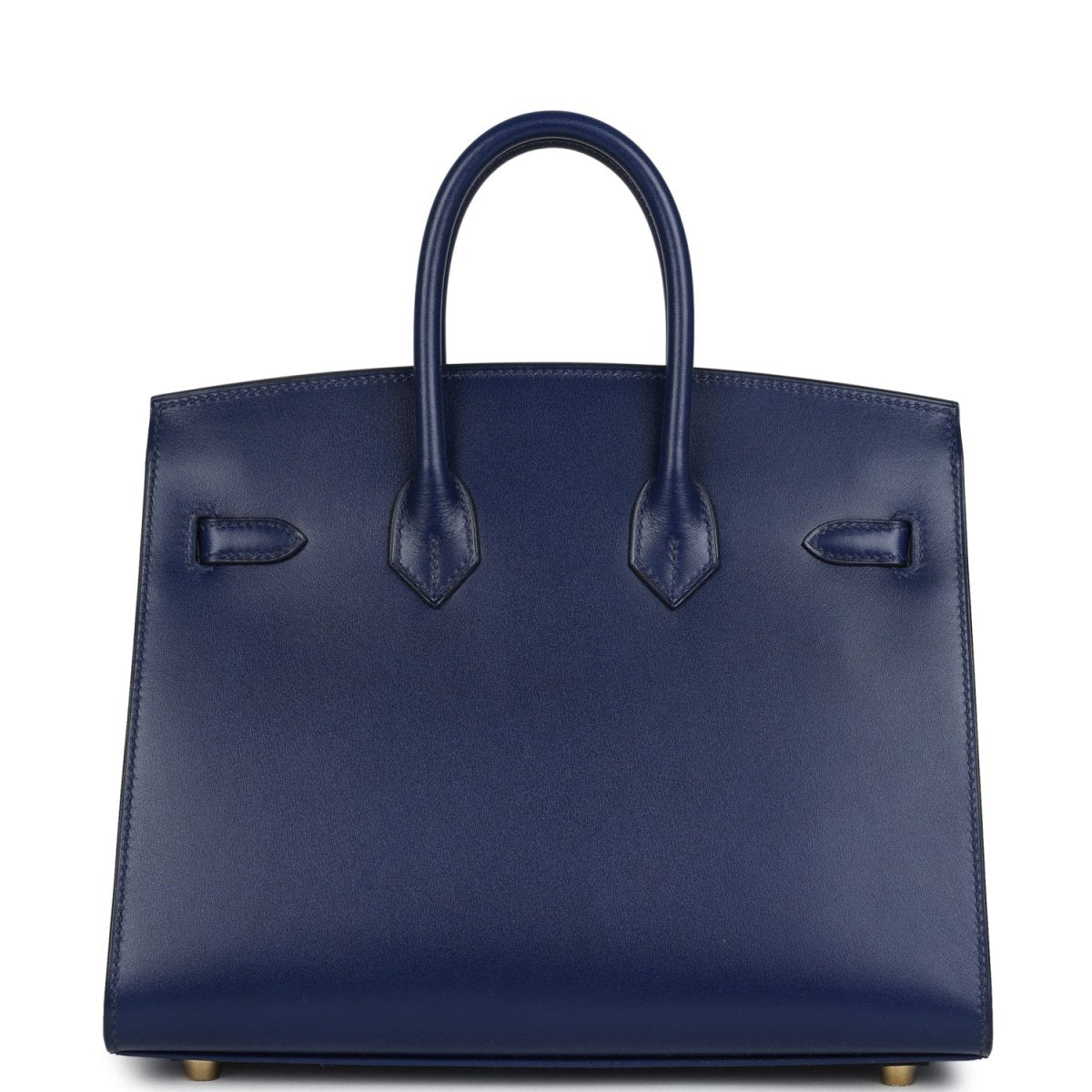 Hermes Birkin 25 Sellier Handbag Bleu Saphir Box Calfskin Gold - NEESTRA