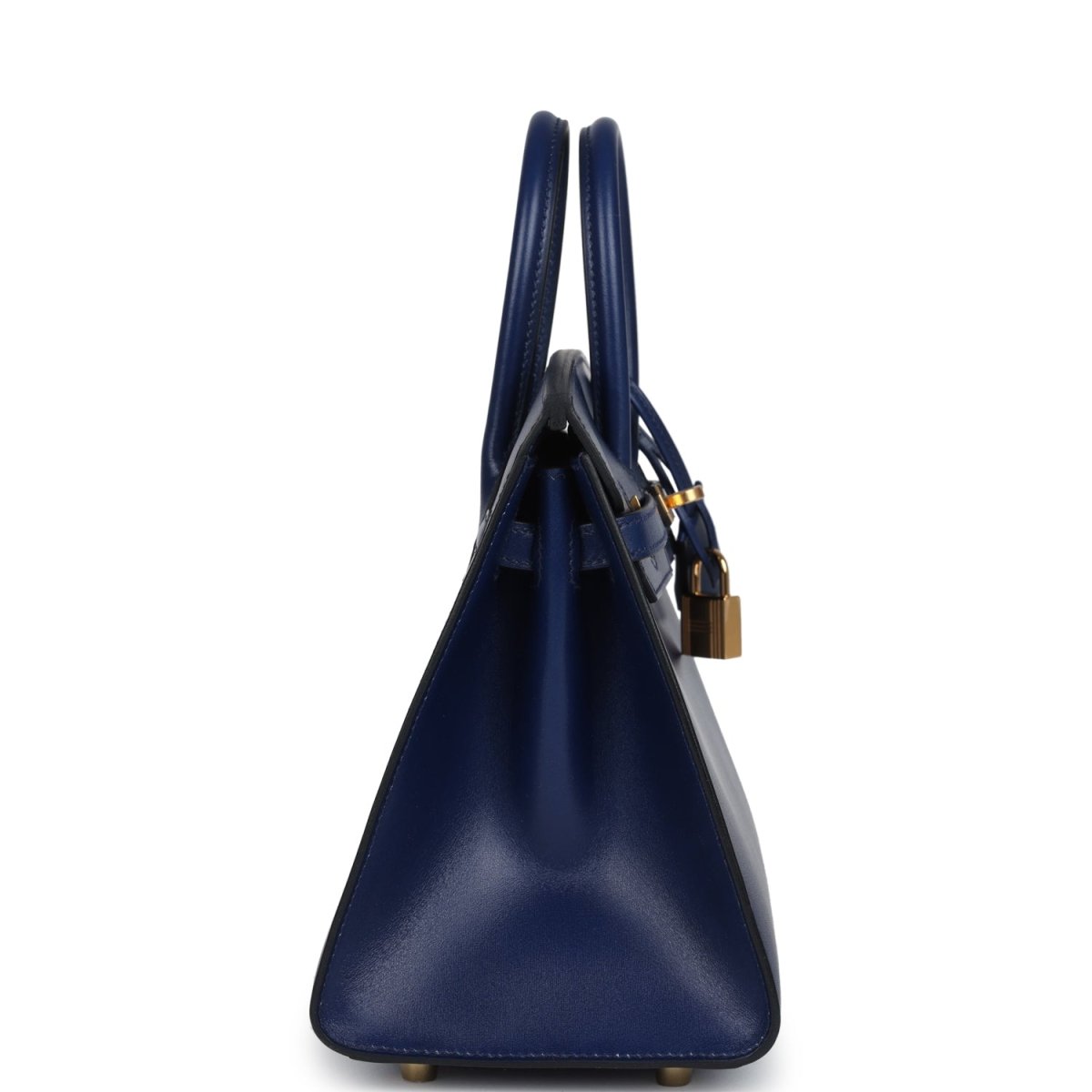 Hermes Birkin 25 Sellier Handbag Bleu Saphir Box Calfskin Gold - NEESTRA