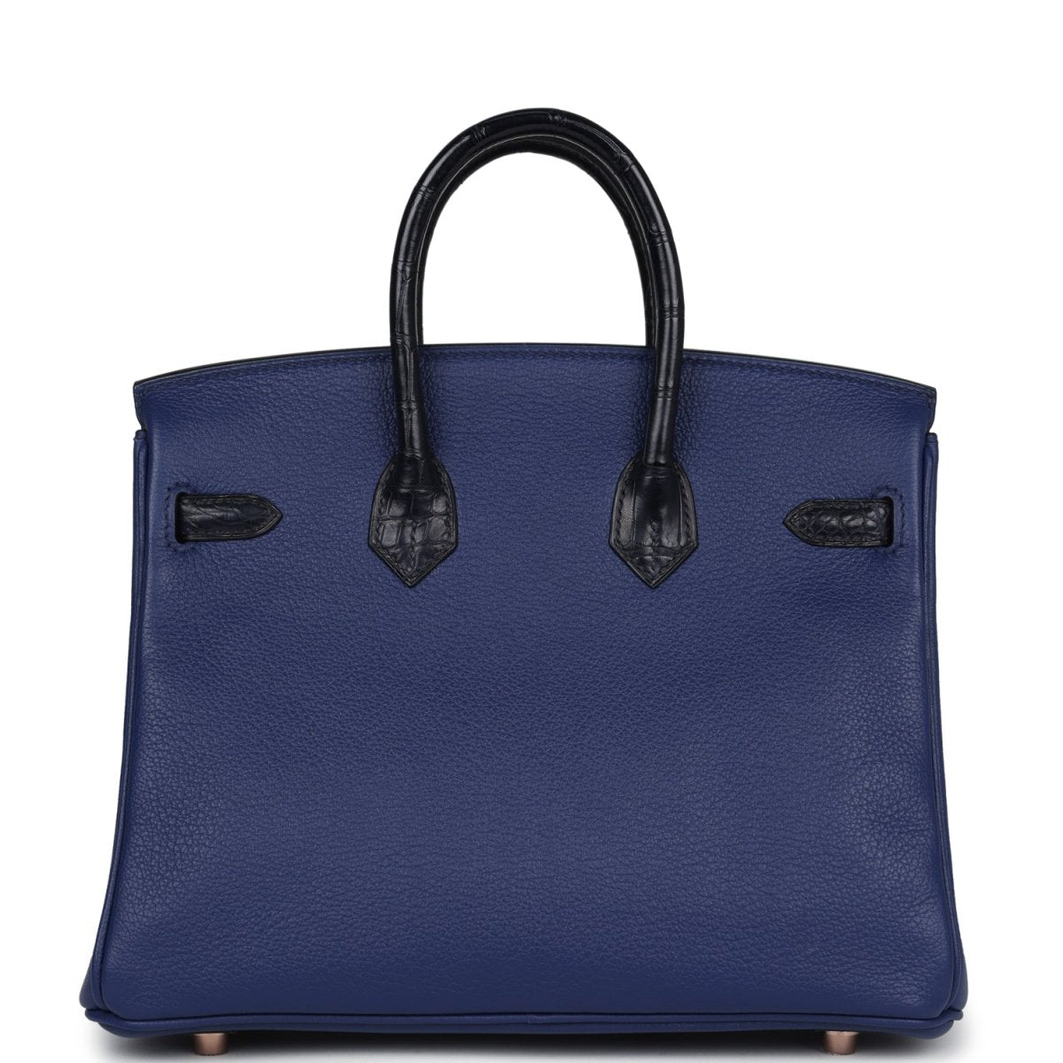 Hermes Birkin 25 Touch Handbag Bleu Saphir Alligator Rose Gold - NEESTRA