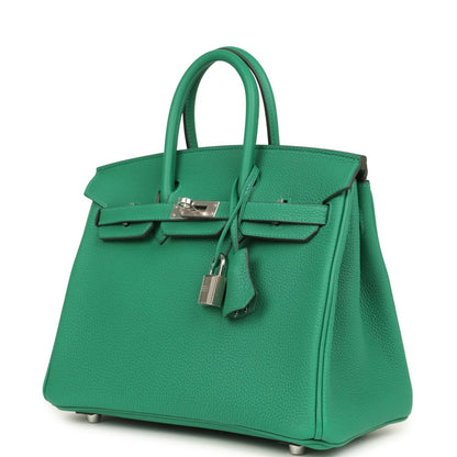 Hermes Birkin 25 Vert Vertigo Togo Leather Palladium Hardware - NEESTRA