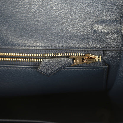 Hermes Birkin 25cm Handbag Bleu Abysse Togo Leather Gold Hardware - NEESTRA