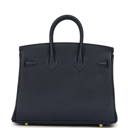 Hermes Birkin 25cm Handbag Bleu Abysse Togo Leather Gold Hardware - NEESTRA